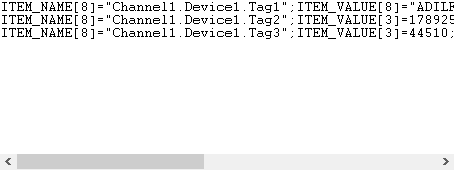 Пример данных opc logger