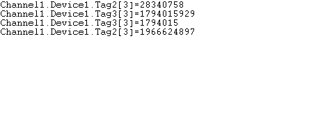 Пример данных opc logger