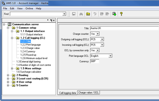 Aastra 470: CDR format settings