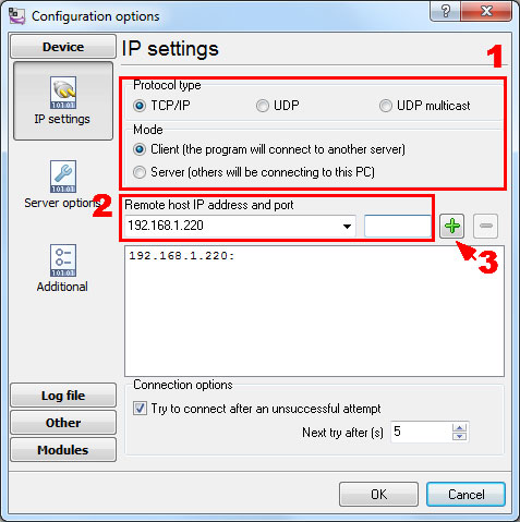 TCP Client Mode - Avaya IP Office