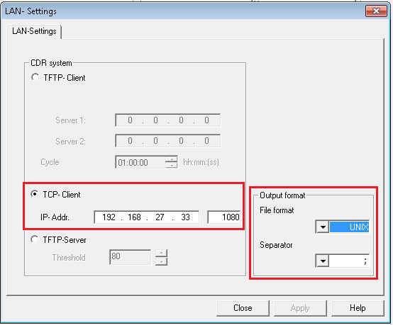 LAN settings