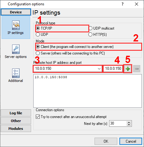 TCP Client Mode