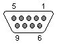 9-ти контактный разъем типа DB9 D-SUB (мама) (со стороны компьютера) 