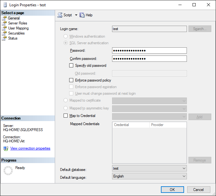 Экспорт данных в MS SQL. Новый пользователь.