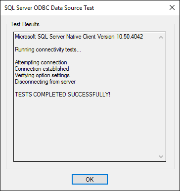 Настройка источника данных для SQL Server. Последний шаг.