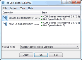 TCP COM Bridge - Два реальных или виртуальных COM порта соединенных между собой через сеть!. Обзор возможностей